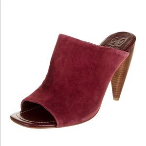 Tory Burch Suede Heeled Mules